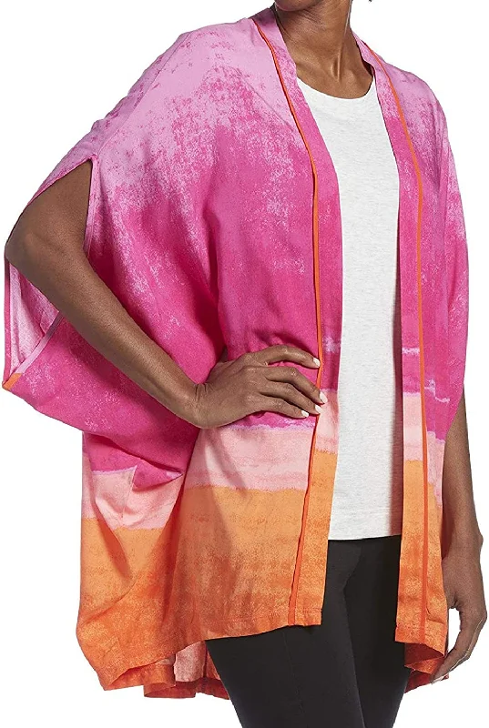 Womens robes maternity plus sizes -HUE Woven Kimono Sleep Wrap Sleepwear