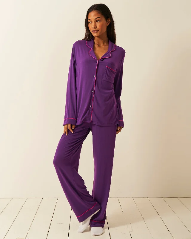 Women's pajama sets that empower women confident -Long Pajama Set- Plum