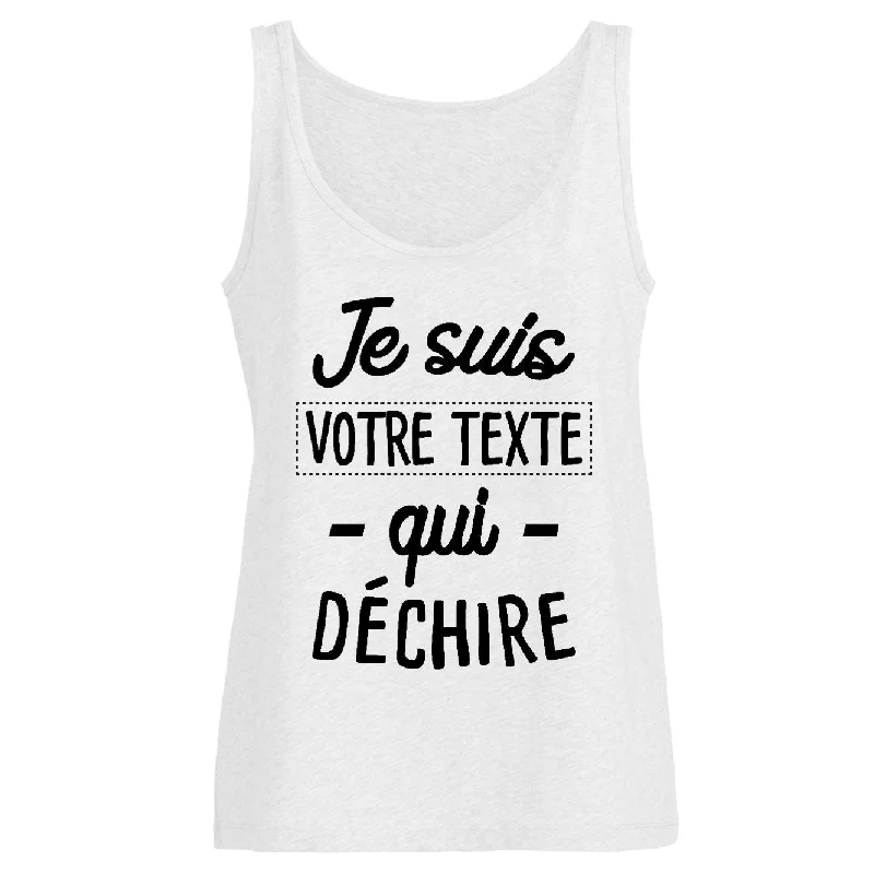 Designer tanks luxury brand -Débardeur Femme Personnalisé Je suis "votre texte" qui déchire Designer tanks luxury brand -Débardeur Femme Personnalisé Je suis "votre texte" qui déchire
