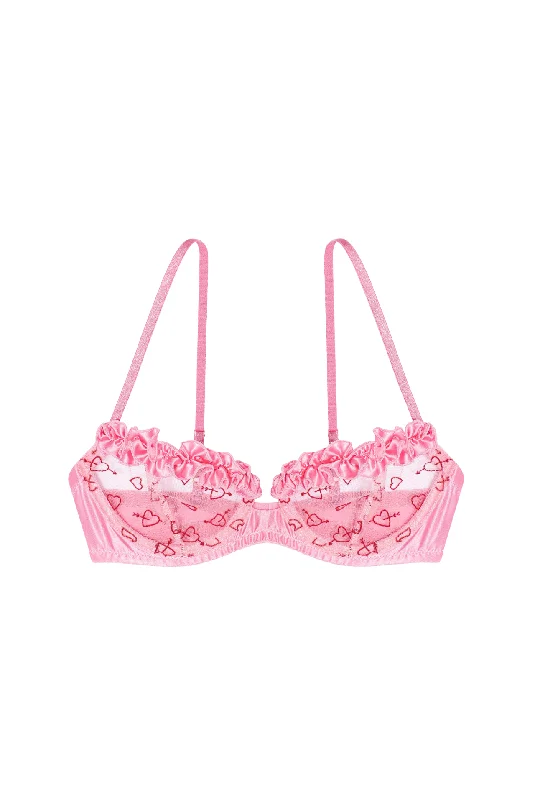 Garter belt lingerie sets stockings -COEUR Underwire Bra with Frills and Silk