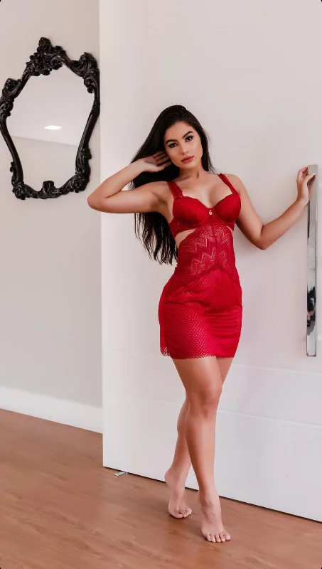 Womens nightwear with unique designs stylish fashionable -Eva's Heiress Mini Slip Dress