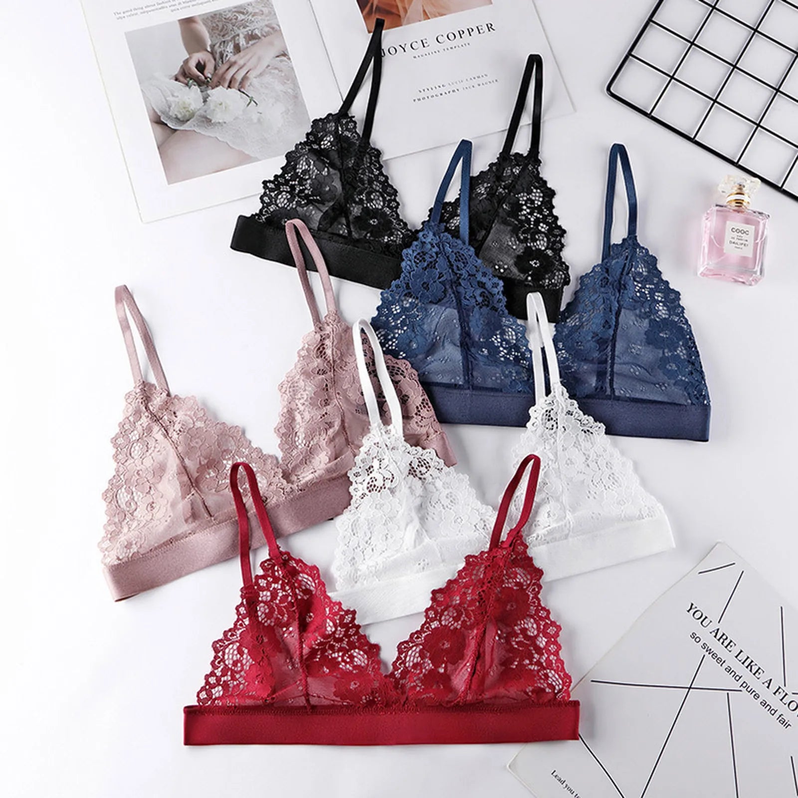 Are silk lingerie sets see through?Sexy Lace V-Neck Bralette - See-Through Crop Top