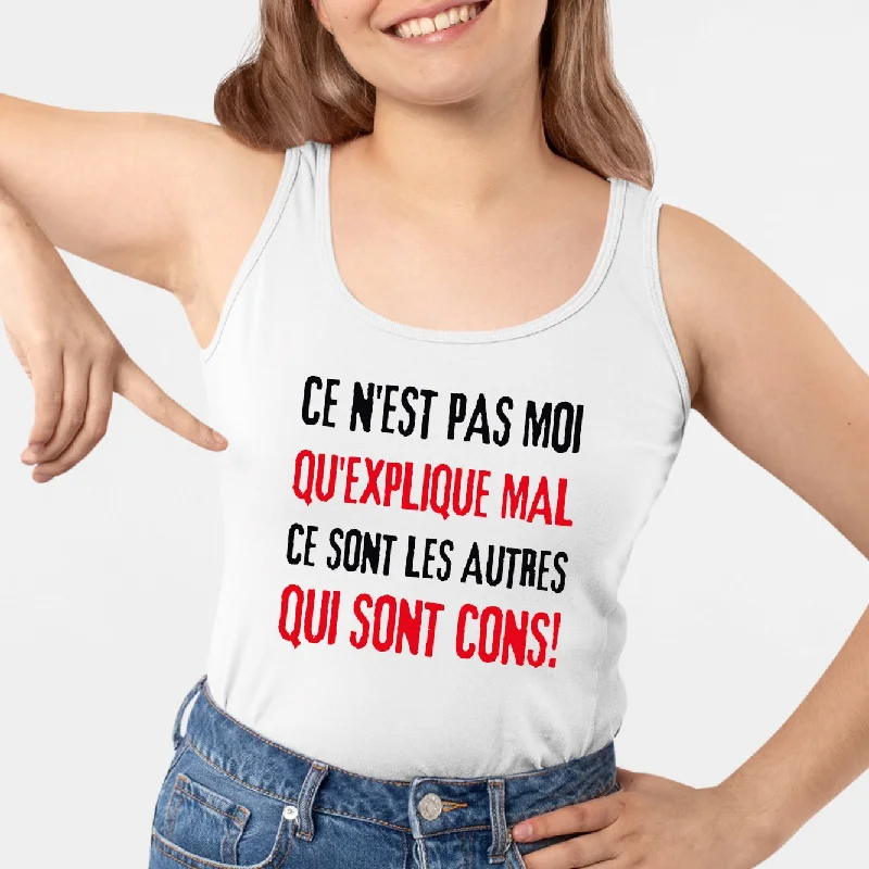 Spaghetti strap camisoles for summer -Débardeur Femme Ce n'est pas moi qui explique mal