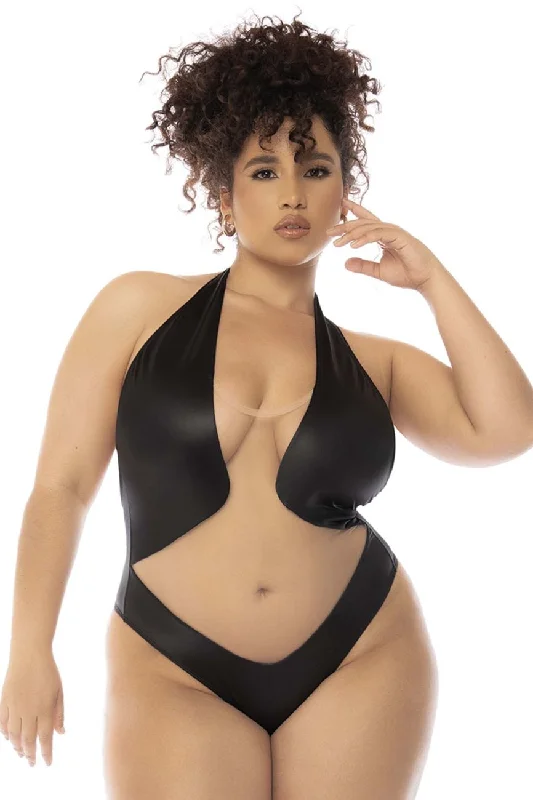 Push up sexy lingerie cleavage -Mapale 2745X Romy Bodysuit Plus Color Nude-Black
