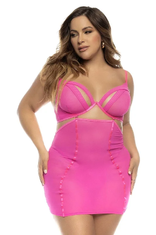 Plus size black lingerie for confident nights -Mapale 7542X Arcadia 2 in 1 Babydoll Plus Color Hot Pink Plus size black lingerie for confident nights -Mapale 7542X Arcadia 2 in 1 Babydoll Plus Color Hot Pink