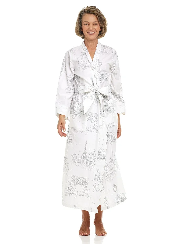 Womens Robe sets with lace details -Paris Print Classic Robe