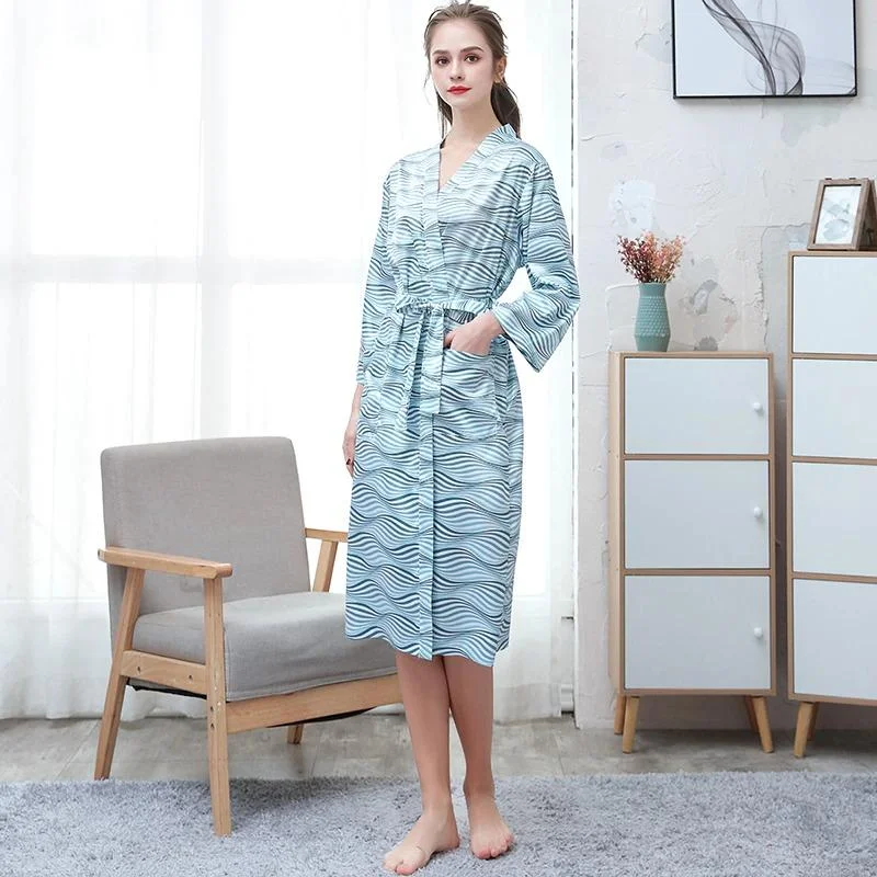 Womens hooded robes fleece cozy warmth-Peignoir Femme<br> Rayé