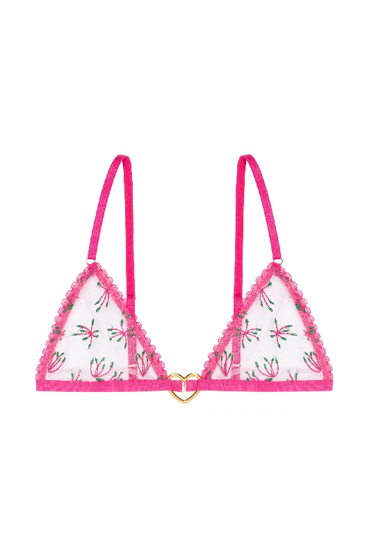 High waisted lingerie set for tummy control -BONBON Triangle Bra with Heart