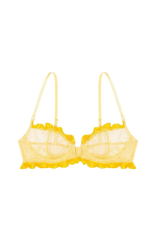 High waisted lingerie sets for tummy control -MIMOSA Underwire Bra with Frills and Silk High waisted lingerie sets for tummy control -MIMOSA Underwire Bra with Frills and Silk