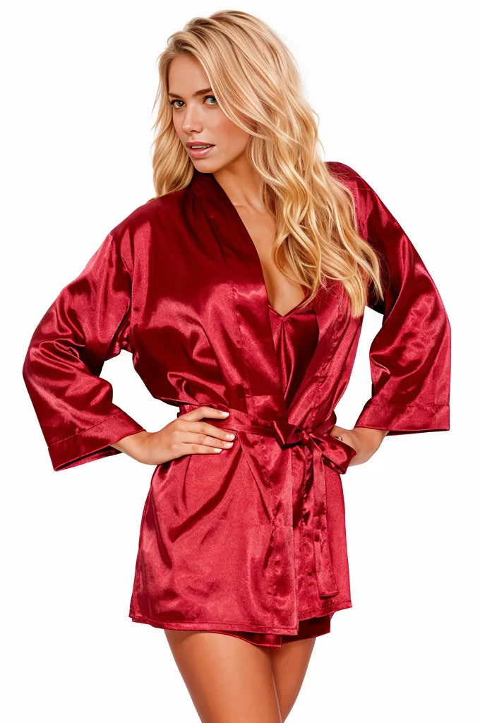 Womens Robe sets for new moms -Charmeuse Kimono Robe