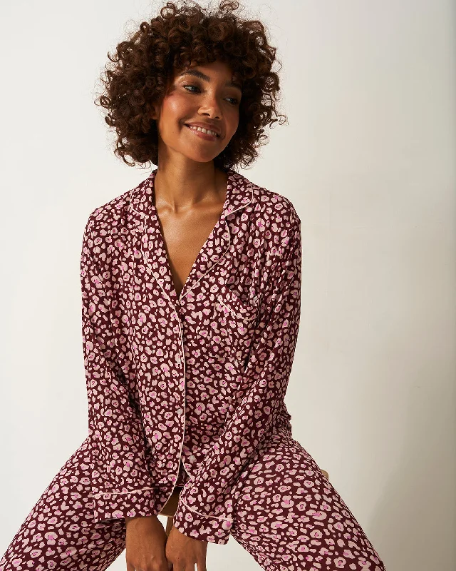Women's pajama sets for your wardrobe essential -Long Pajama Set - Rouge Leopard