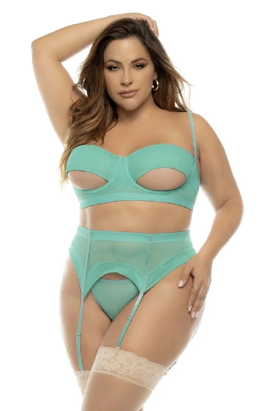 Football sexy lingerie game day -2Mapale 8828X Sasha Three Piece Set Plus Color Jade Football sexy lingerie game day -2Mapale 8828X Sasha Three Piece Set Plus Color Jade