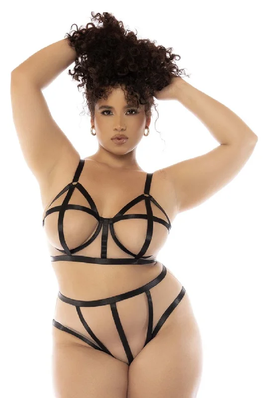 Wireless sexy lingerie comfortable -Mapale 8849X Havana Two Piece Set Plus Color Nude-Black Wireless sexy lingerie comfortable -Mapale 8849X Havana Two Piece Set Plus Color Nude-Black