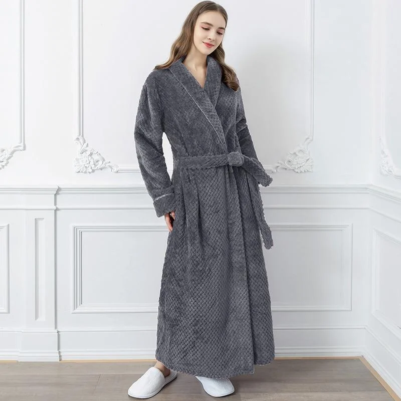 Womens robes travel friendly lightweight packable-Robe de Chambre Femme<br> Longue Polaire