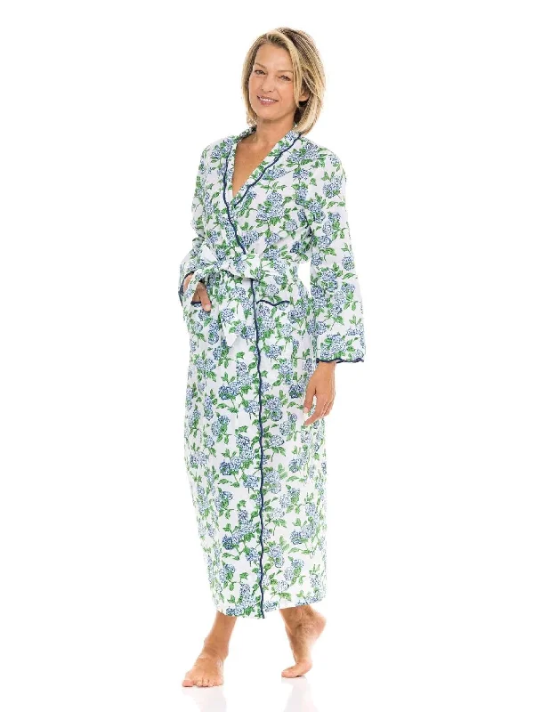 Womens Robe sets that are stylish -Hydrangea Classic Robe with Scalloping