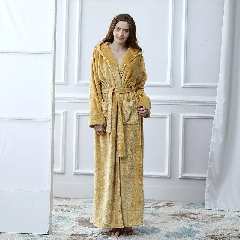 Womens Robe sets that are warm-Robe de Chambre Femme<br> Jaune