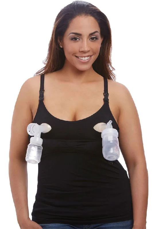 Do camisoles provide enough support? -Nourish by Belibea Nursing & Handsfree Pumping Seamless Cami - Black - L Do camisoles provide enough support? -Nourish by Belibea Nursing & Handsfree Pumping Seamless Cami - Black - L