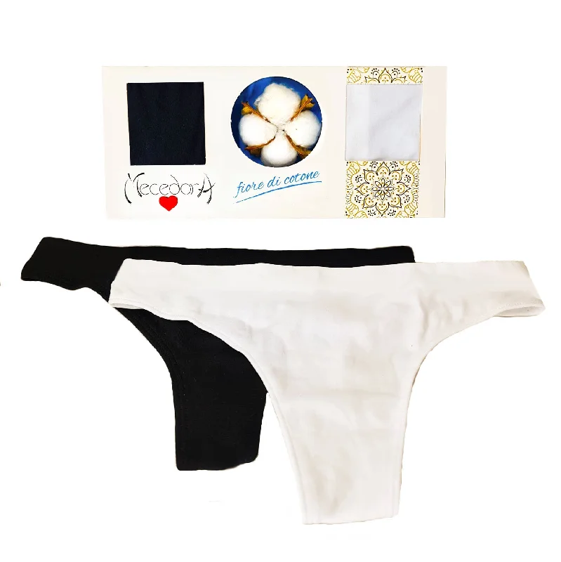 Bodysuit with garters attached -brasiliana donna cotone - cofanetti cotton flower