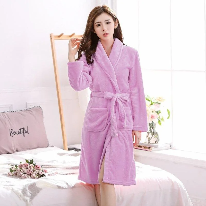 Womens Robes and Cotton Waffle -Peignoir Femme<br> Violet