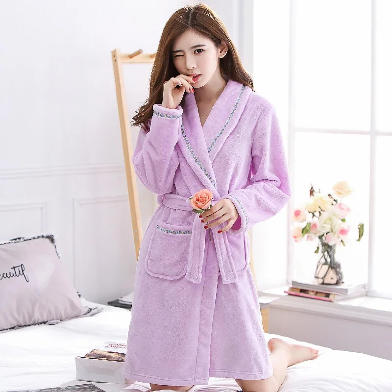 Womens robes that prevent overheating cooling breathable-Peignoir Femme<br> Doux