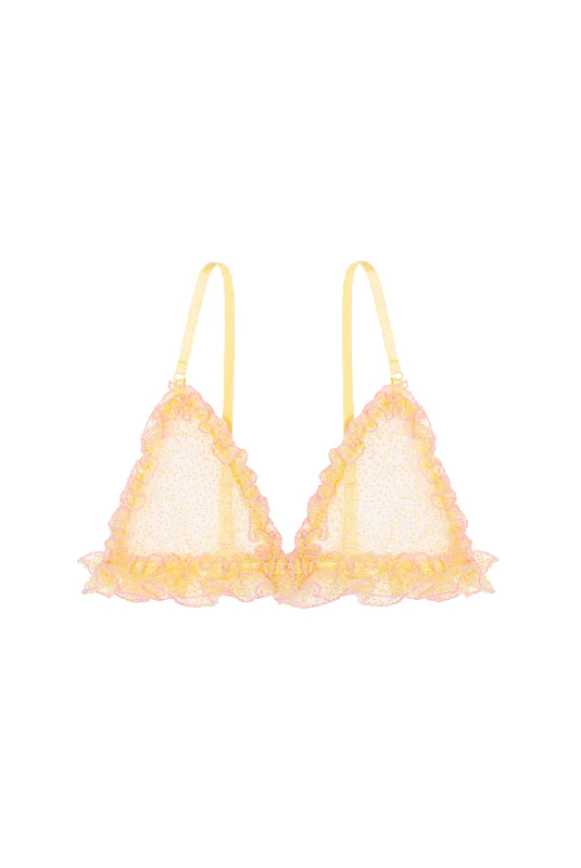 Silk lingerie sets for luxurious feel -MIMOSA Ruffled Triangle Bra
