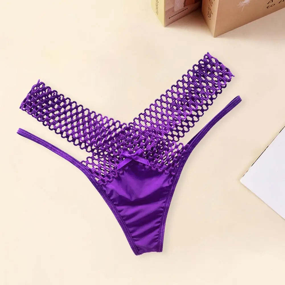 Womens lace negligee with g-string -Low Waist Cross-Belt See-Through Thong Panties