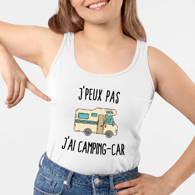 Workout tanks with built in bra -Débardeur Femme J'peux pas j'ai camping-car
