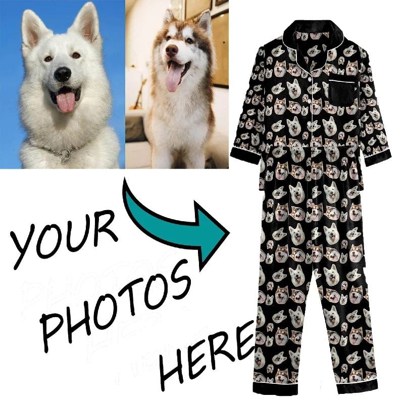 Women's pajama sets with unique features stylish -Custom Photo Pajamas | Personalized Faces On Pajama Set Women's pajama sets with unique features stylish -Custom Photo Pajamas | Personalized Faces On Pajama Set