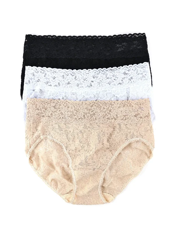Hipster petite size panties small frames -3 Pack Signature Lace French Brief