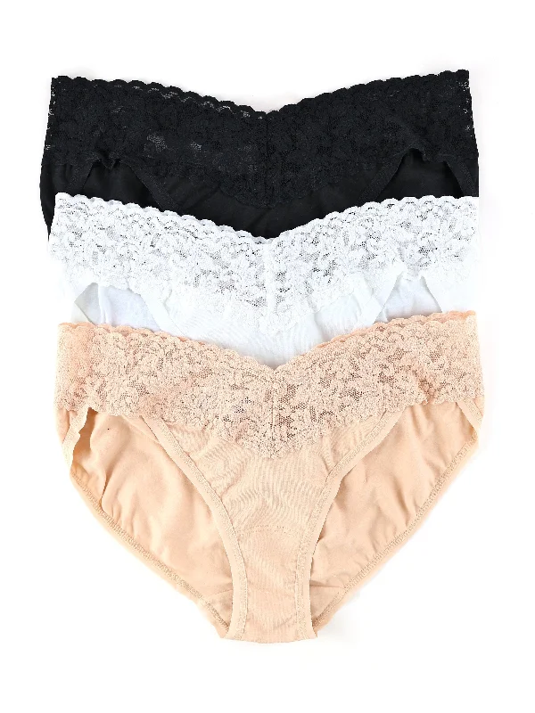 Incontinence satin panties luxurious -3 Pack Supima® Cotton V-Kini