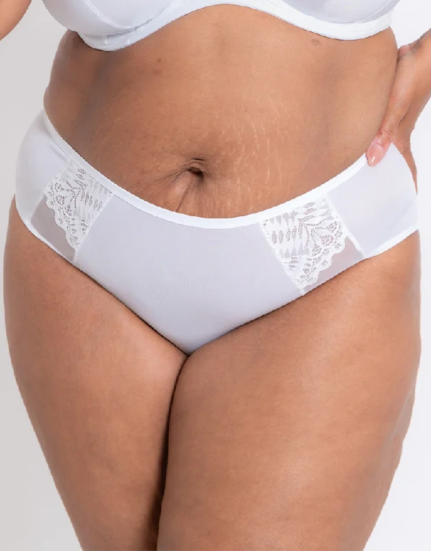 Plus size panties for women curvy -Adella Kin Full Brief White