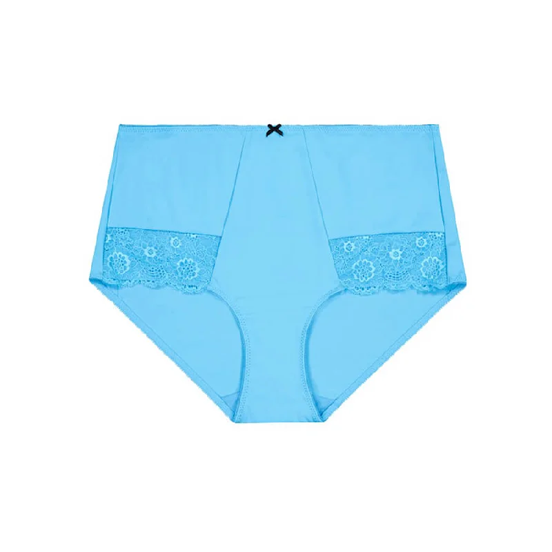 Postpartum control top panties shaping -Alyssum Lace Full Brief - Lagoon