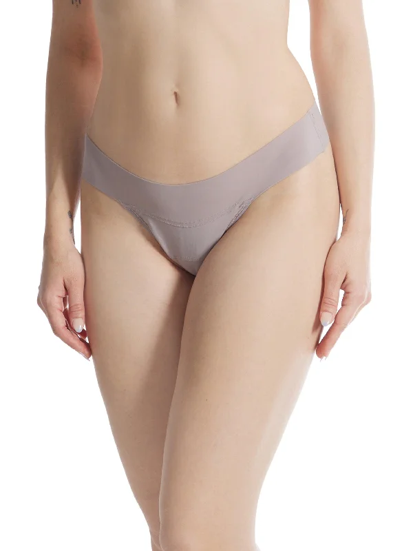 womens panties girl -BreatheSoft® Natural Rise Thong Evening Grey