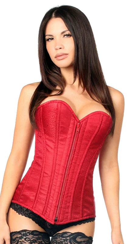 Garter straps corset hold ups -Brocade Steel Boned Corse in Wine