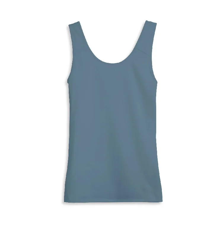 Sleep tops with acupressure wristbands-Compression Tank - Bluestone