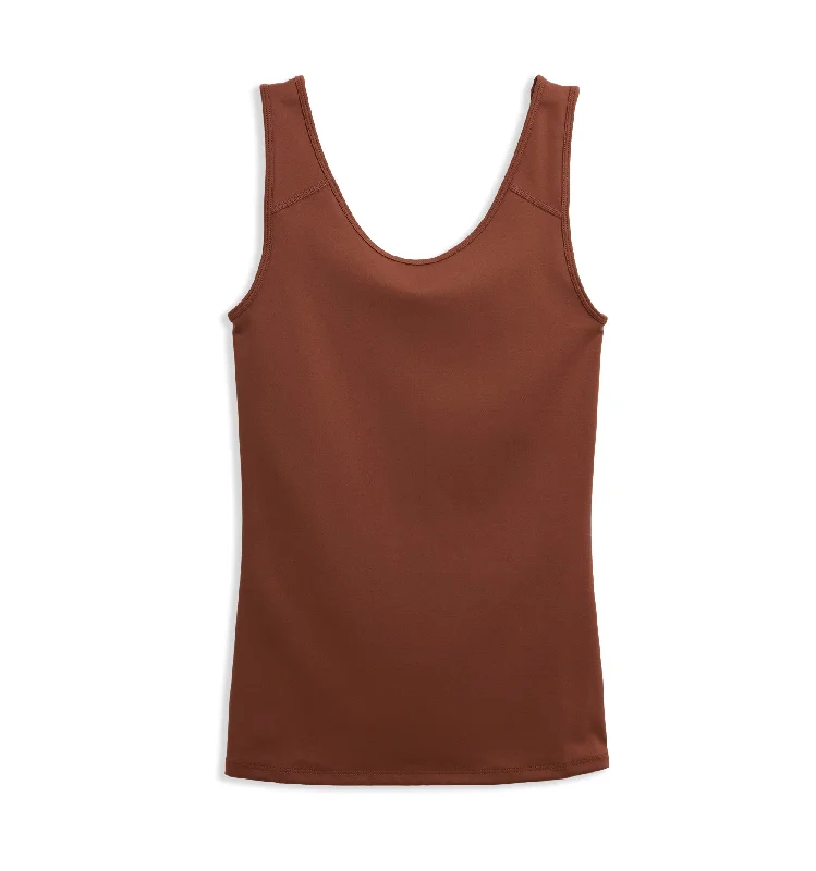 Cashmere-blend sleep tops for winter-Compression Tank - Latte