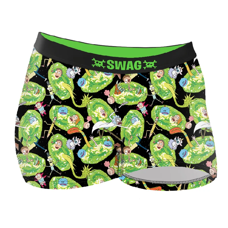 Organic cotton high waisted panties tummy control -SWAG - 3" Women's Rick and Morty Boy Short Organic cotton high waisted panties tummy control -SWAG - 3" Women's Rick and Morty Boy Short