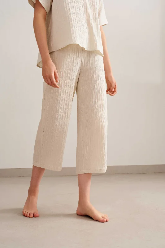 Matching family sleep tops (mother-daughter)-Cotton Jacquard Pajama Pants