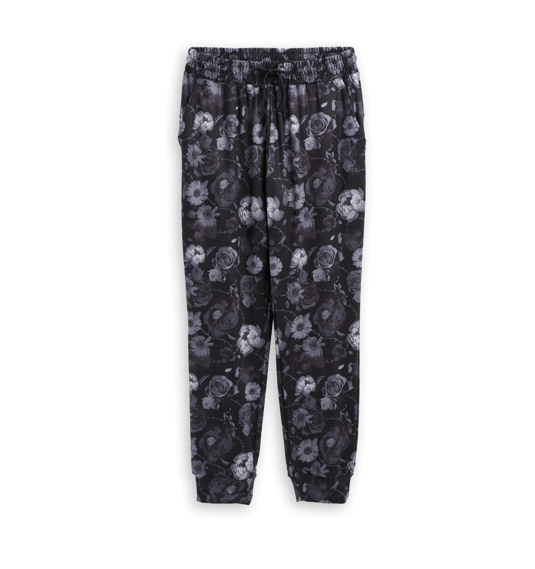 Far-infrared sleep tops for circulation-Cozy Luxe Fitted Jogger - Dark Floral Remedies