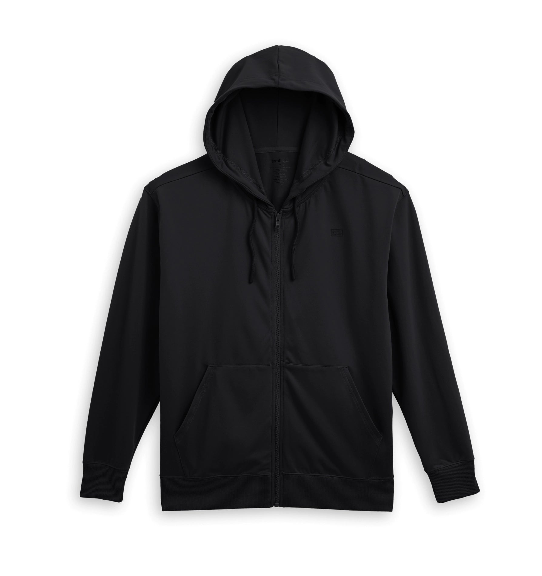 Boho-chic sleep tops with embroidery-Cozy Luxe Full Zip Hoodie - Black