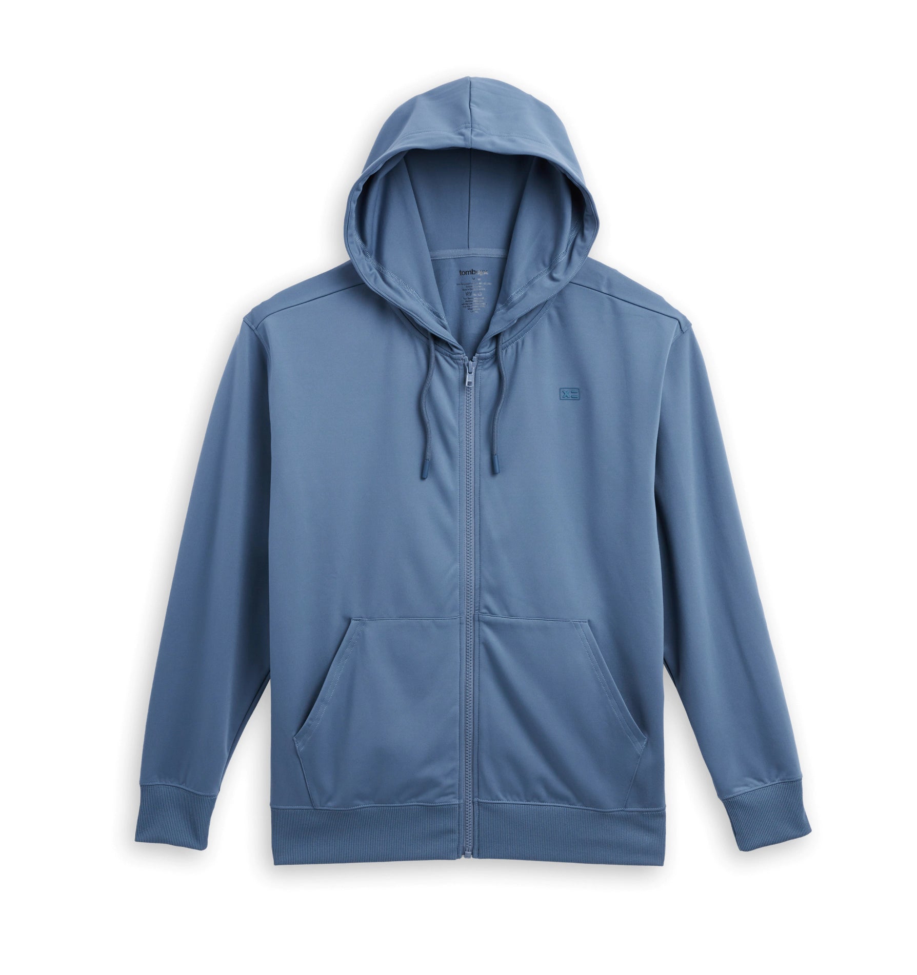 Bulk sleep tops for hotels (10-pack)-Cozy Luxe Full Zip Hoodie - Blue Haze