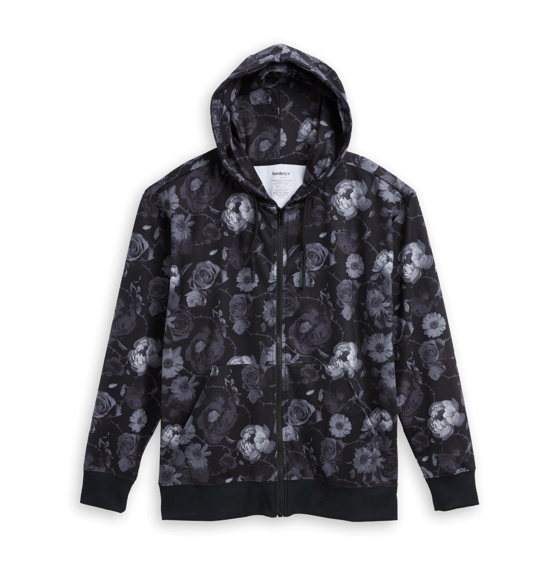 Diwali sleep tops in gold silk-Cozy Luxe Full Zip Hoodie - Dark Floral Remedies