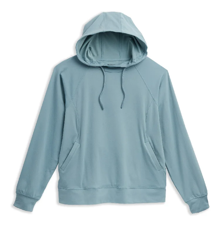 Sleep tops with detachable silk camisole-Cozy Luxe Fitted Hoodie - Blue Moon