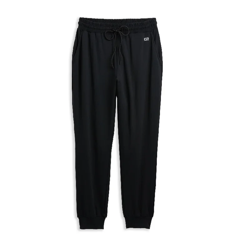 Sleep tops with RFID-blocking pockets-Cozy Luxe Fitted Jogger - Black