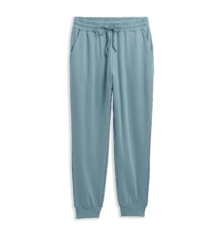 Sleep tops with pet hair-resistant fabric-Cozy Luxe Fitted Jogger - Blue Moon