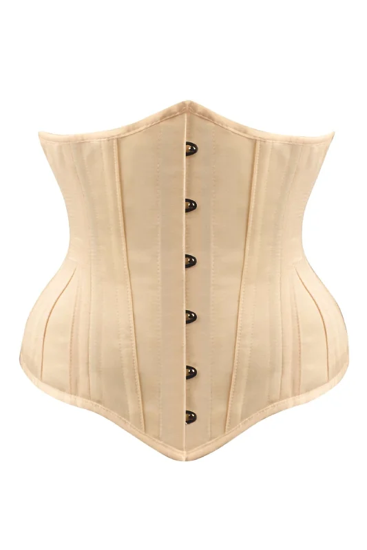 Heavy duty bustier serious training -Cream Expert Waist Training Underbust Longline With Hip Gores