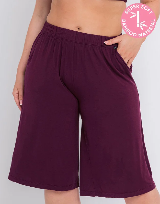 Sleep tops with aroma-infused fabric-Curvy Kate Softease Cropped Pyjama Bottom Fig