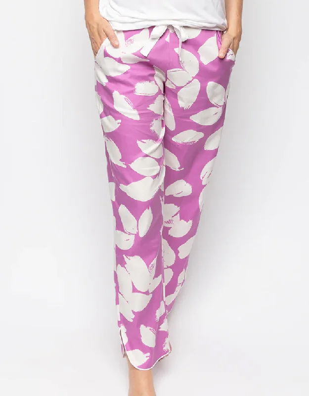 Postpartum sleep tops with abdominal support-Cyberjammies Viola Pyjama Bottoms Pink Petal Print