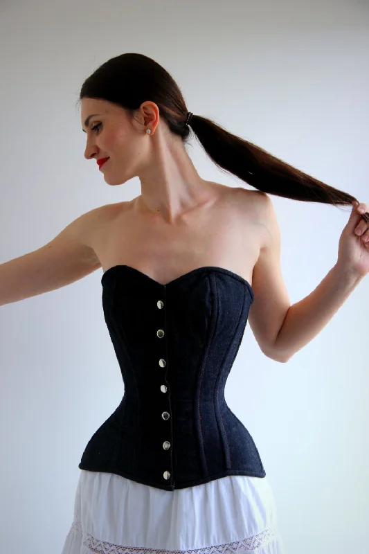 Bustiers & Corsets for all body types -Denim overbust corset from Corsettery Western Collection, blue denim corset Bustiers & Corsets for all body types -Denim overbust corset from Corsettery Western Collection, blue denim corset
