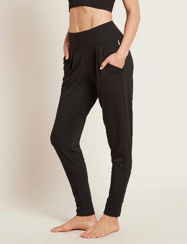 Side pocket sleep tops for phone storage-Downtime Lounge Pants - Black